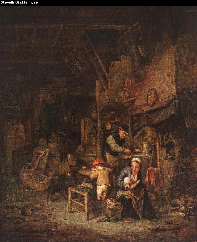 OSTADE, Adriaen Jansz. van Interior with a Peasant Family sg